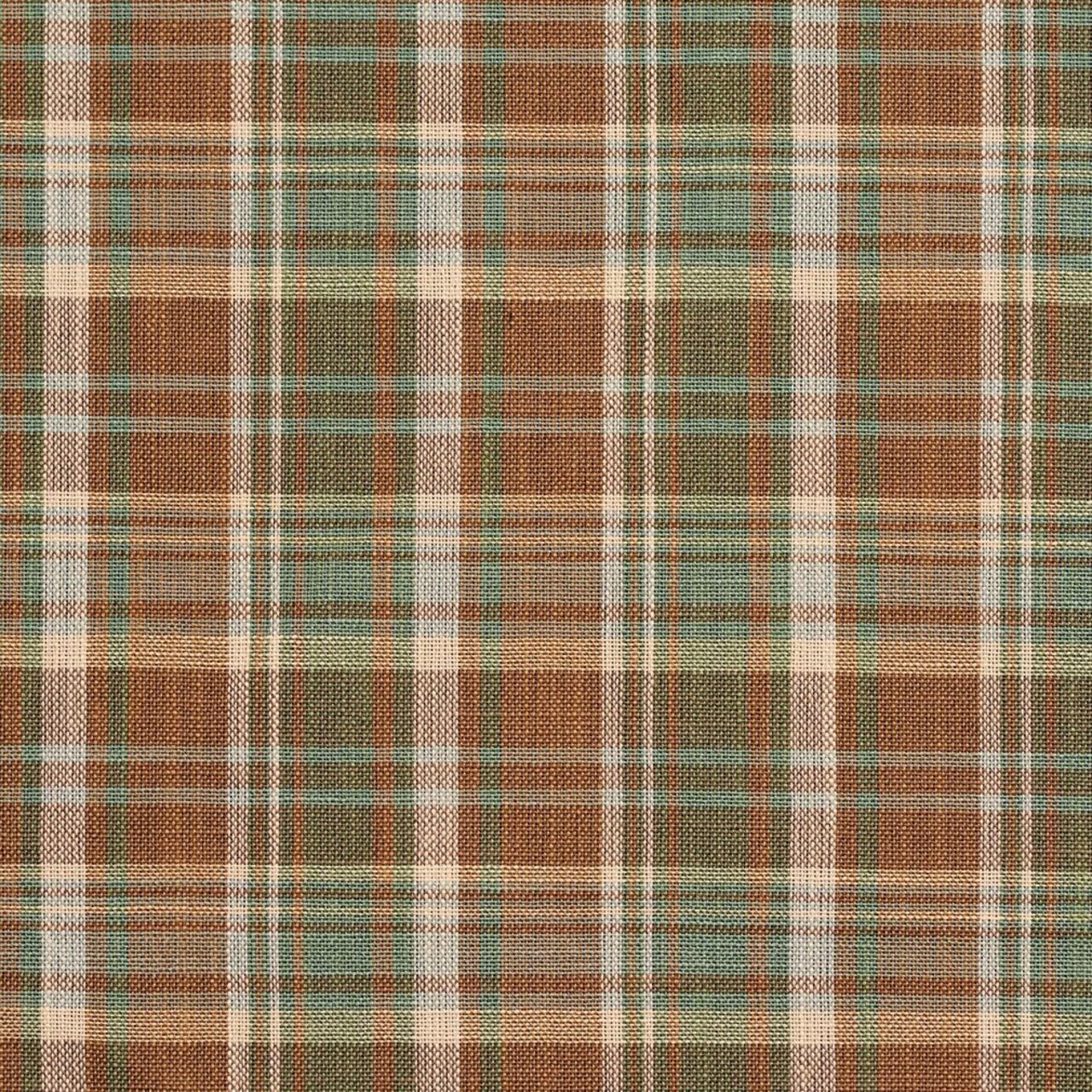 Brown Green Plaid Linen Look Woven Pattern Upholstery Fabric by The Yard - SKU: Homer Juniper